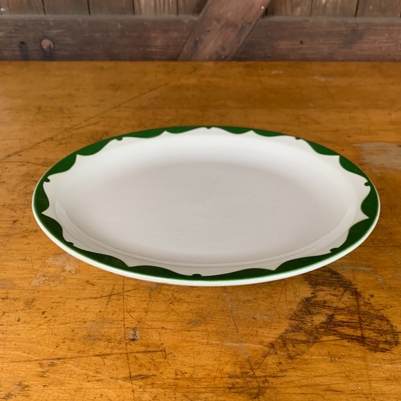 Vintage McNicol China Green Scroll Oval Platter - Picture 3 of 8